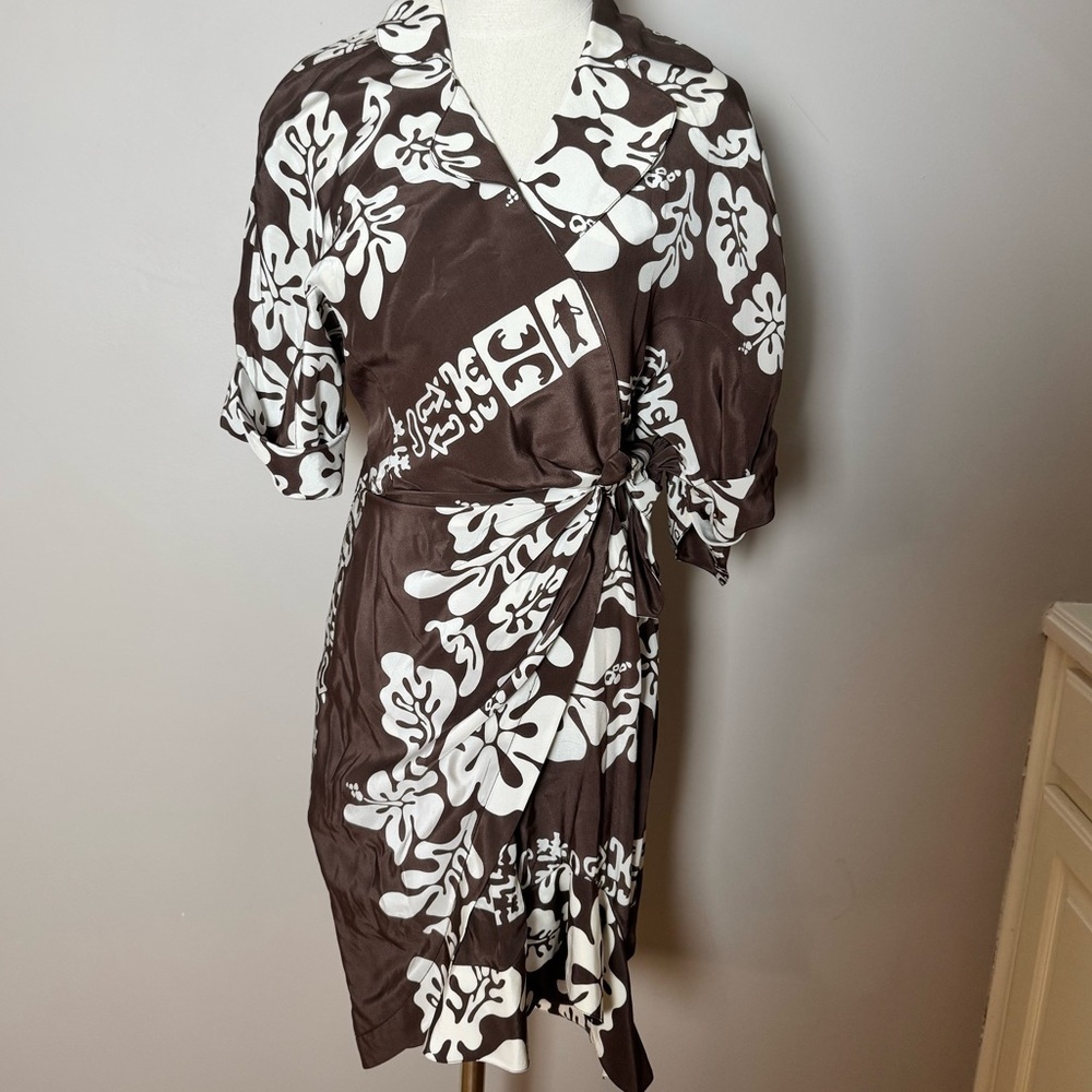 Vintage Thierry Mugler Silk Wrap Dress Size 42 - Picture 6 of 13